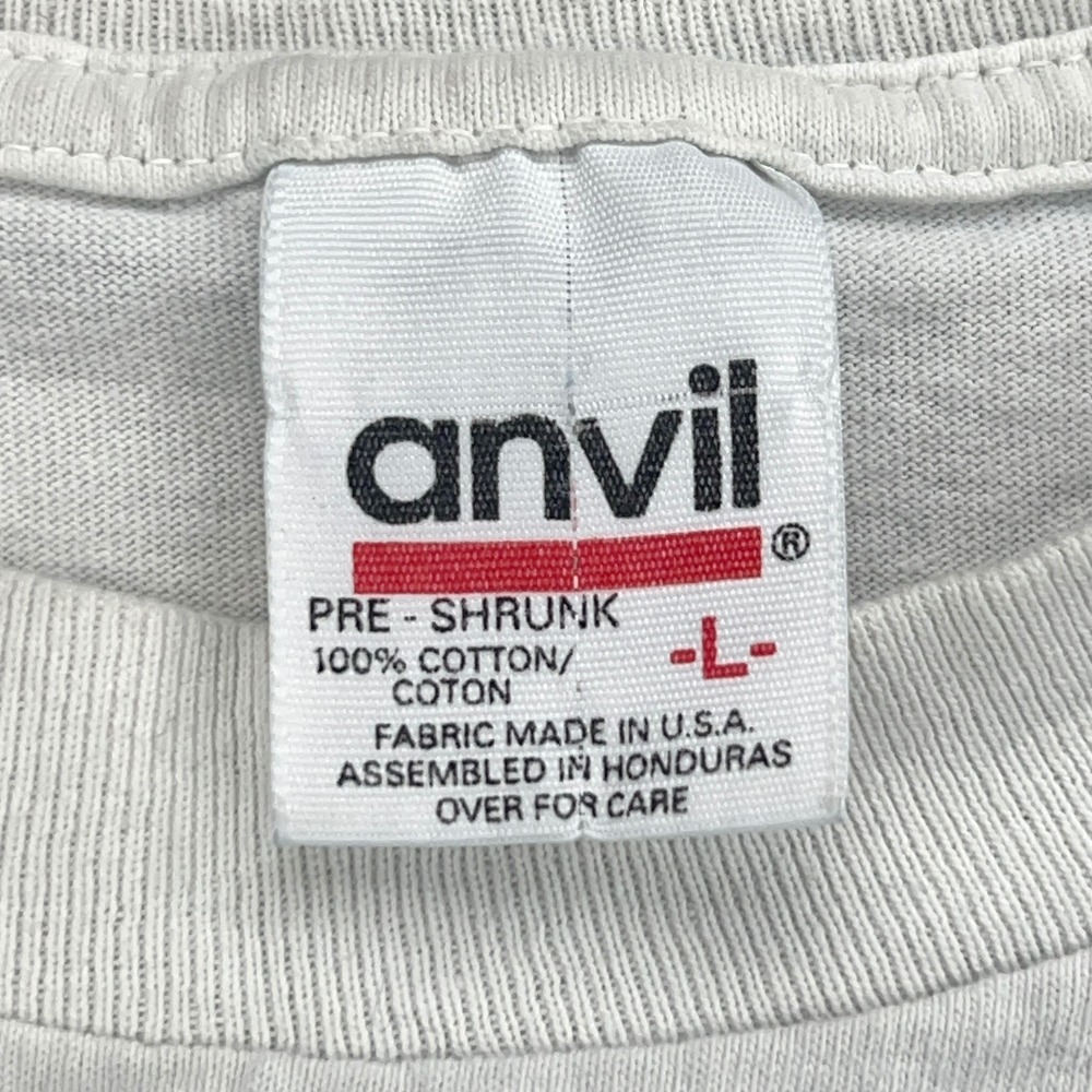 Vintage 1997 Anvil Tiger Graphic T Shirt Mens Large White Wild Side Nature Tee - Picture 7 of 12